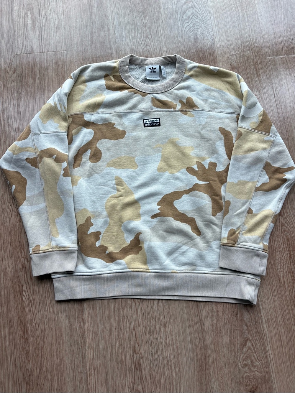 adidas Desert Camo Crewneck Sweatshirt - Beige, Khaki, Cream